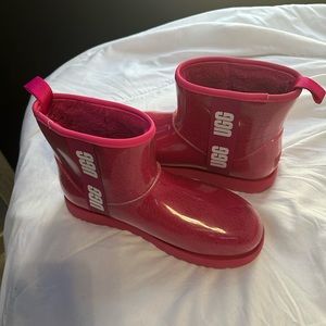 Waterproof Clear Mini Uggs - Taffy Pink
